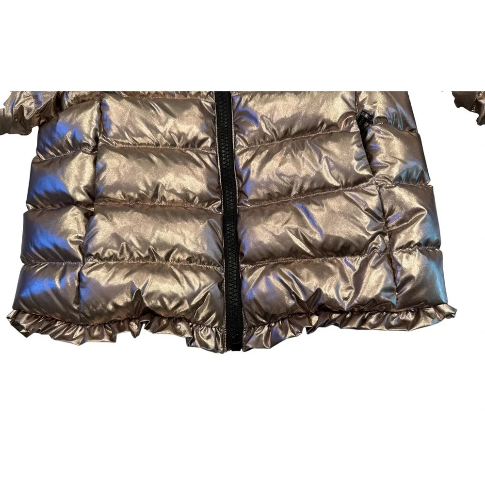 Polo Ralph Lauren Kids Puffer Jacket‎ Coat 4T Zip Snap Gold Metallic Logo
